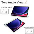 For Samsung Galaxy Tab S10 FE / S9 3-folding Transparent TPU Smart Leather Tablet Case with Pen Slot(Light Green) - 3