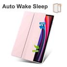 For Samsung Galaxy Tab S10 FE / S9 3-folding Transparent TPU Smart Leather Tablet Case with Pen Slot(Pink) - 2
