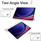 For Samsung Galaxy Tab S10 FE / S9 3-folding Transparent TPU Smart Leather Tablet Case with Pen Slot(Pink) - 3