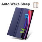 For Samsung Galaxy Tab S10 FE / S9 3-folding Transparent TPU Smart Leather Tablet Case with Pen Slot(Dark Blue) - 2