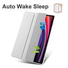 For Samsung Galaxy Tab S10 FE / S9 3-folding Transparent TPU Smart Leather Tablet Case with Pen Slot(Grey) - 2