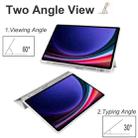 For Samsung Galaxy Tab S10 FE / S9 3-folding Transparent TPU Smart Leather Tablet Case with Pen Slot(Grey) - 3