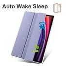For Samsung Galaxy Tab S10 FE / S9 3-folding Transparent TPU Smart Leather Tablet Case with Pen Slot(Lavender) - 2