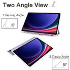 For Samsung Galaxy Tab S10 FE / S9 3-folding Transparent TPU Smart Leather Tablet Case with Pen Slot(Lavender) - 3