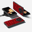 For Honor Magic V3 Black Edge Leopard PU Phone Case(Red) - 2