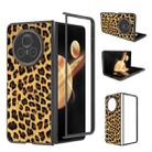 For Honor Magic V3 Black Edge Leopard PU Phone Case(Leopard) - 1