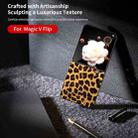 For Honor Magic V Flip Black Edge Leopard PU Phone Case(Leopard) - 2