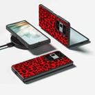 For Honor Magic Vs3 Black Edge Leopard PU Phone Case(Red) - 2