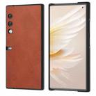 For Honor V Purse ABEEL Black Edge Cowhide Texture PU Phone Case(Brown) - 1