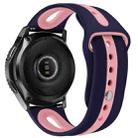 For Samsung Galaxy watch 46mm Two-tone Silicone Open Watch Band, Style: Type B(Blue Pink) - 1