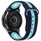 For Samsung Galaxy watch 46mm Two-tone Silicone Open Watch Band, Style: Type B(Blue Green) - 1