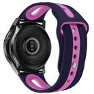 For Samsung Galaxy watch 46mm Two-tone Silicone Open Watch Band, Style: Type B(Blue Purple) - 1