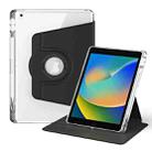 For iPad 10.2 2021 / 2020 360 Rotation Detachable Clear Acrylic Leather Tablet Case(Black) - 1