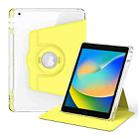 For iPad 10.2 2021 / 2020 360 Rotation Detachable Clear Acrylic Leather Tablet Case(Yellow) - 1