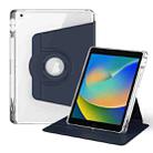 For iPad 10.2 2021 / 2020 360 Rotation Detachable Clear Acrylic Leather Tablet Case(Dark Blue) - 1