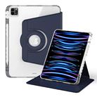 For iPad Pro 12.9 2022 / 2021 / 2020 360 Rotation Detachable Clear Acrylic Leather Tablet Case(Dark Blue) - 1