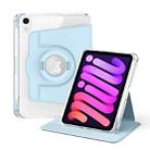 For iPad mini 6 360 Rotation Detachable Clear Acrylic Leather Tablet Case(Ice Blue) - 1