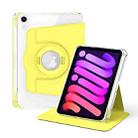 For iPad mini 6 360 Rotation Detachable Clear Acrylic Leather Tablet Case(Yellow) - 1