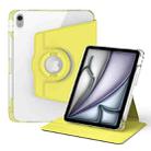 For iPad Air 11 2024 360 Rotation Detachable Clear Acrylic Leather Tablet Case(Yellow) - 1