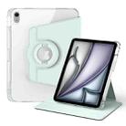 For iPad Air 11 2024 360 Rotation Detachable Clear Acrylic Leather Tablet Case(Light Green) - 1