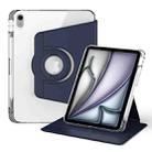 For iPad Air 11 2024 360 Rotation Detachable Clear Acrylic Leather Tablet Case(Dark Blue) - 1