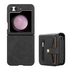 For Samsung Galaxy Z Flip5 Multifunctional Folding Phone Leather Case(Black) - 1