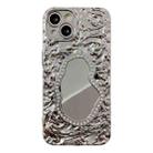 For iPhone 14 Plus Rose Texture Mirror TPU Phone Case(Silver) - 1