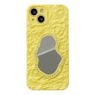 For iPhone 14 Plus Rose Texture Mirror TPU Phone Case(Yellow) - 1