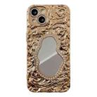 For iPhone 14 Rose Texture Mirror TPU Phone Case(Gold) - 1