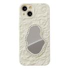 For iPhone 14 Rose Texture Mirror TPU Phone Case(Beige) - 1