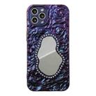 For iPhone 14 Pro Rose Texture Mirror TPU Phone Case(Purple) - 1