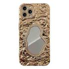 For iPhone 14 Pro Max Rose Texture Mirror TPU Phone Case(Gold) - 1