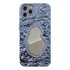 For iPhone 14 Pro Max Rose Texture Mirror TPU Phone Case(Blue) - 1