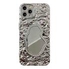 For iPhone 14 Pro Max Rose Texture Mirror TPU Phone Case(Silver) - 1