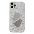 For iPhone 13 Pro Max Rose Texture Mirror TPU Phone Case(White) - 1