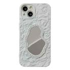 For iPhone 13 Rose Texture Mirror TPU Phone Case(White) - 1