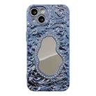 For iPhone 13 Rose Texture Mirror TPU Phone Case(Blue) - 1