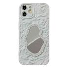 For iPhone 12 Rose Texture Mirror TPU Phone Case(White) - 1