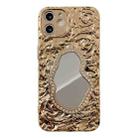 For iPhone 12 Rose Texture Mirror TPU Phone Case(Gold) - 1