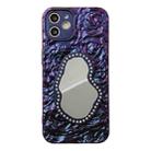 For iPhone 12 Rose Texture Mirror TPU Phone Case(Purple) - 1