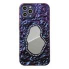 For iPhone 12 Pro Rose Texture Mirror TPU Phone Case(Purple) - 1