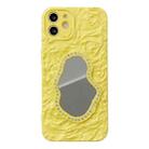 For iPhone 11 Rose Texture Mirror TPU Phone Case(Yellow) - 1