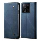 For Xiaomi Redmi K60 Ultra / 13T Denim Texture Casual Style Horizontal Flip Leather Case(Blue) - 1