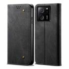 For Xiaomi Redmi K60 Ultra / 13T Denim Texture Casual Style Horizontal Flip Leather Case(Black) - 1