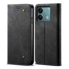 For Xiaomi Redmi Note 13 Pro Denim Texture Casual Style Horizontal Flip Leather Case(Black) - 1