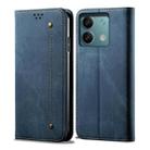 For Xiaomi Redmi Note 13 Denim Texture Casual Style Horizontal Flip Leather Case(Blue) - 1