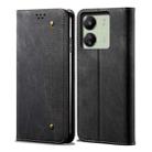 For Xiaomi Redmi 13C / Poco C65 Denim Texture Casual Style Horizontal Flip Leather Case(Black) - 1