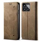 For Xiaomi Redmi K70E Denim Texture Casual Style Horizontal Flip Leather Case(Khaki) - 1