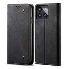For Xiaomi Redmi K70E Denim Texture Casual Style Horizontal Flip Leather Case(Black) - 1