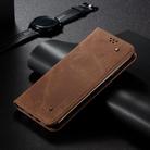 For Xiaomi Redmi Note 13R Pro Denim Texture Casual Style Horizontal Flip Leather Case(Brown) - 2